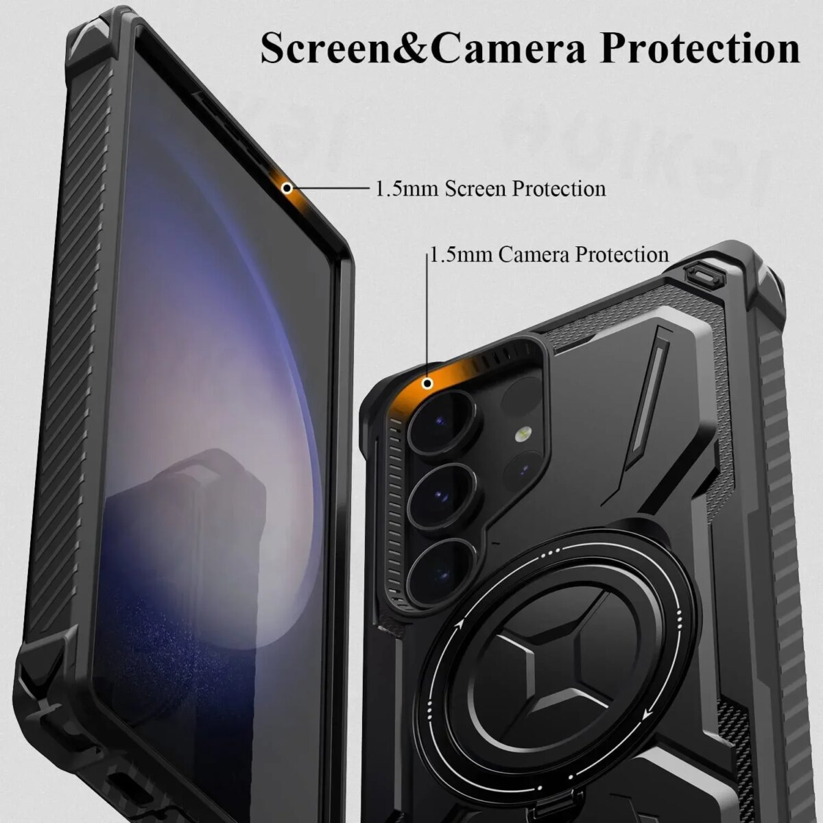 Case for Samsung Galaxy S25 Ultra S24 Ultra S23 Magnetic Mag-Safe Heavy Duty Shock Absorption Body Protective Rotatable Kickstan - Image 4