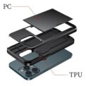 Case For iPhone 16e 15 14 13 12 11 16 Pro Max Mini XS XR 7 8 Plus SE Slide Wallet Card Slot Hard PC Heavy Duty Protective Cover - Image 2