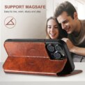 SUTENI Magsafe Leather Phone Case For iPhone 12 13 14 15 16 17 Pro Max Plus Flip Cover Wallet For Men Card Holder - Image 3
