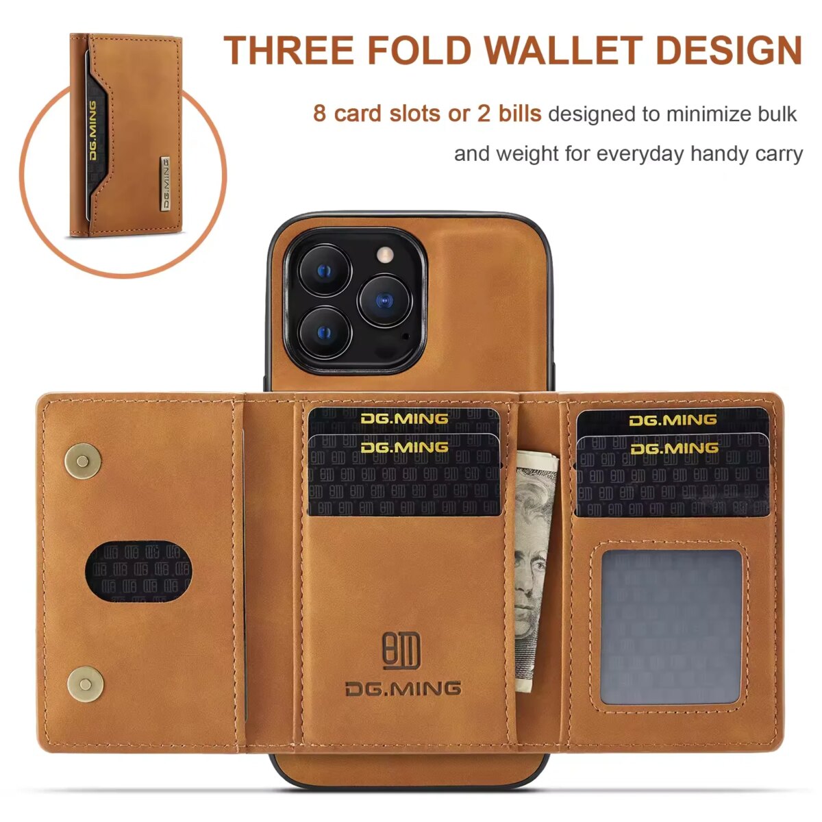 2 In 1 Detachable Magnetic Leather Case for IPhone17 16 Pro Max 15 13 12 11 Xs XR 14 Plus 17Air Wallet Cover Cards Holder Pocket - Image 3