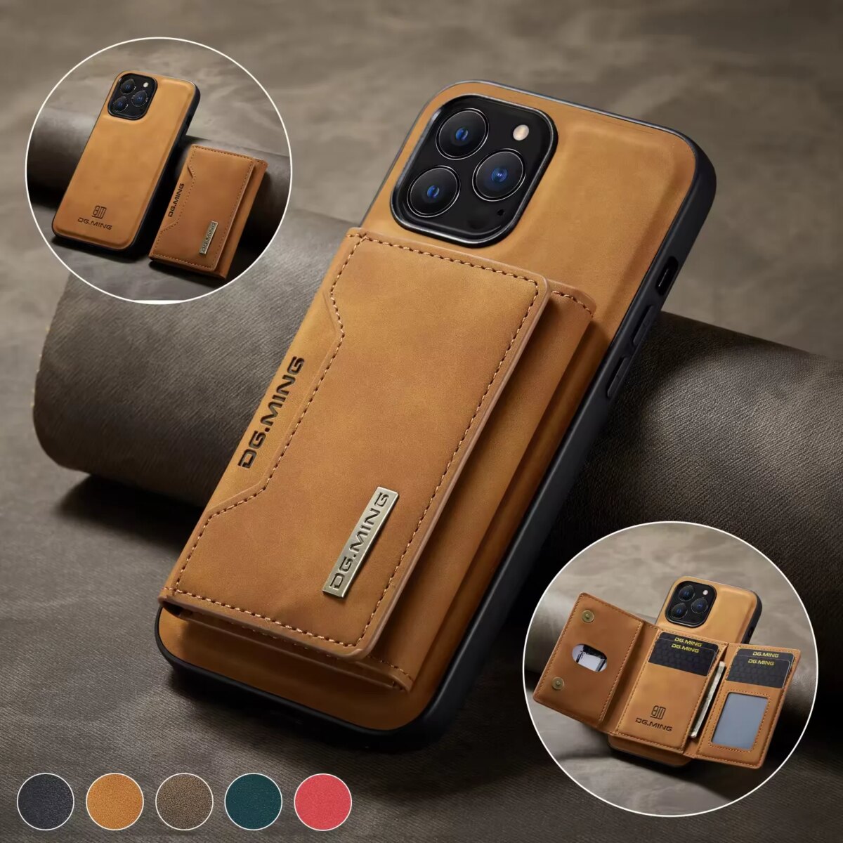 2 In 1 Detachable Magnetic Leather Case for IPhone17 16 Pro Max 15 13 12 11 Xs XR 14 Plus 17Air Wallet Cover Cards Holder Pocket - Image 1