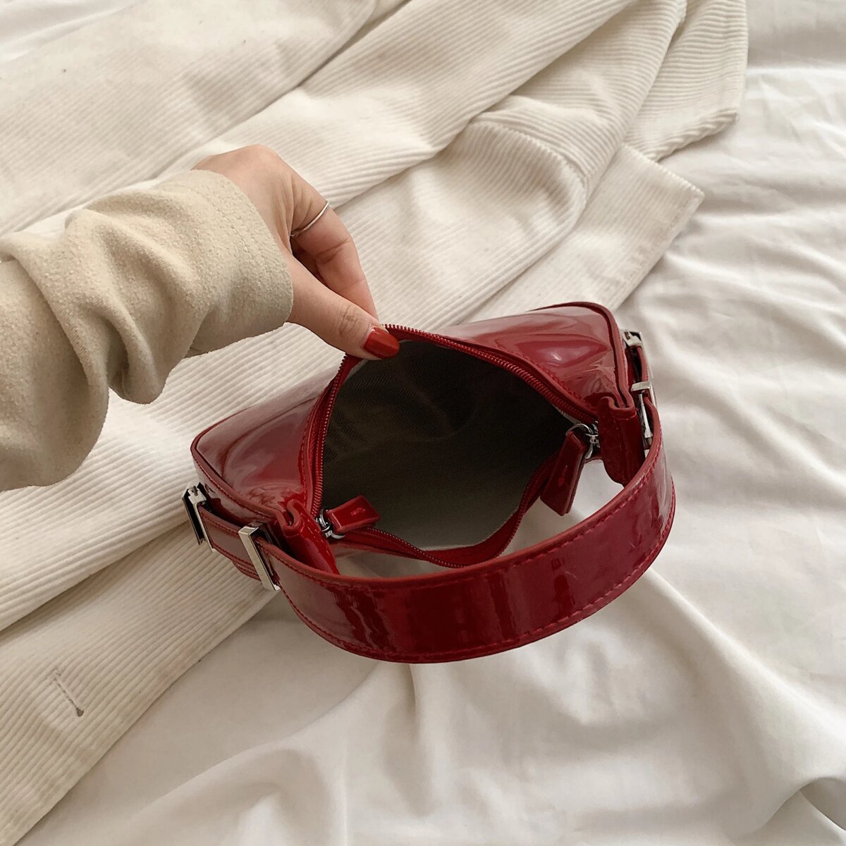 Women Leather Shoulder Bag Casual Vintage Tote Bag Zipper Retro Handbag PU Armpit Bag Travel Dating Purse - Image 6
