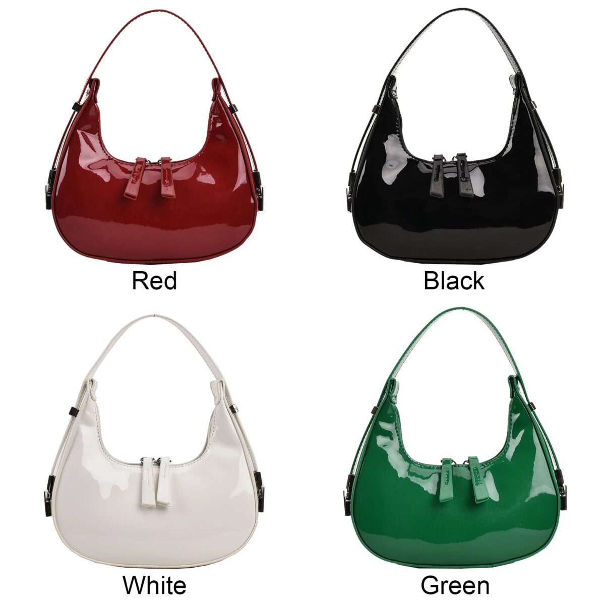 Women Leather Shoulder Bag Casual Vintage Tote Bag Zipper Retro Handbag PU Armpit Bag Travel Dating Purse - Image 4