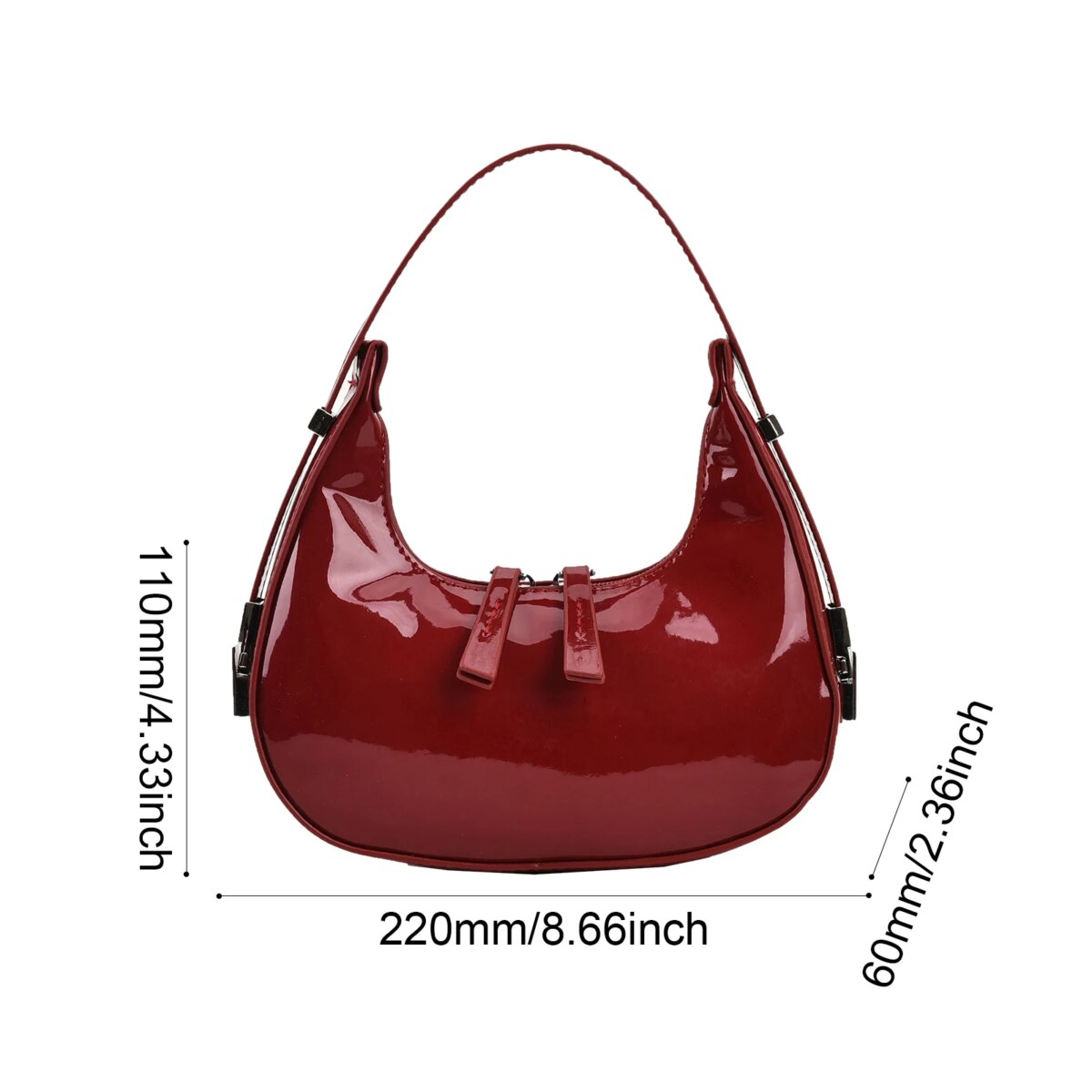 Women Leather Shoulder Bag Casual Vintage Tote Bag Zipper Retro Handbag PU Armpit Bag Travel Dating Purse - Image 5