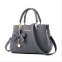 Elegant Women Messenger Bags with flower pendant Office Ladies Totes Pure Handbag for female Crossbody Shoulder Bags - Image 4