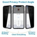 Magnetic tempered glass privacy metal case for iPhone 16 15 14 13 12 XR 11 pro Max 7 8 plus 360 magnet antispy protective cover - Image 3