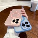 Fashion Magnetic Matte Translucent Shockproof Case For iPhone 16 15 14 13 12 11 Pro Max Plus For Magsafe Wireless Charging Cover - Image 3