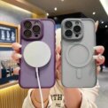 Fashion Magnetic Matte Translucent Shockproof Case For iPhone 16 15 14 13 12 11 Pro Max Plus For Magsafe Wireless Charging Cover - Image 2