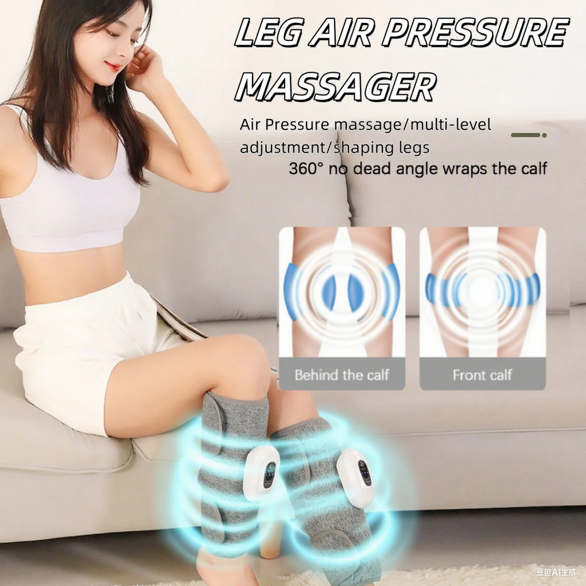 Wireless 360° Air Pressure Calf Massager Rechargeable Muscle Relaxer for Blood Circulation Pain Relief Smart Electric Device - Image 2