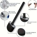 Silicone Toilet Brush Cleaning Brush Flat Head Flexible Wall Mounted Black Toilet Bowl Cleaner Brush Holder Set for WC Bathroom - Image 5