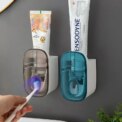 1 PCS Toothpaste Dispenser Bathroom Accessories Wall Mount Lazy Toothpaste Squeezer Toothbrush Holder
