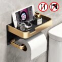 Toilet Paper Roll holder With Shelf Aluminum Toilet Paper dispenser  No Drill Tissue hanger Toilet Bathroom Accessories