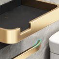 Toilet Paper Roll holder With Shelf Aluminum Toilet Paper dispenser  No Drill Tissue hanger Toilet Bathroom Accessories - Image 4