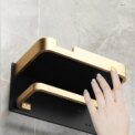 Toilet Paper Roll holder With Shelf Aluminum Toilet Paper dispenser  No Drill Tissue hanger Toilet Bathroom Accessories - Image 3