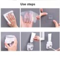 Wall Mount Automatic Toothpaste Dispenser Bathroom Supplies Toothpaste Squeezer Toothbrush Holder toothpaste squeezer - Image 5