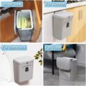 7/10L Wall Mounted Trash Can Household Galley Waste Bin Hanging Bathroom Trash Can With Lid Food Garbage Bin Kitchen Accessories - Image 6
