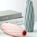 Modern Flower Vase Plastic Vases for Flowers White Pink Plastic Vase Flower Pot Basket Nordic Home Living Room Decoration