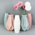 Modern Flower Vase Plastic Vases for Flowers White Pink Plastic Vase Flower Pot Basket Nordic Home Living Room Decoration - Image 2
