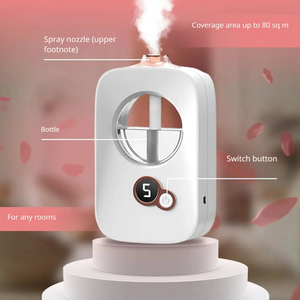 Intelligent Aromatherapy Machine Automatic Spray Machine Humidification Household Freshener Toilet Deodorant Rechargeable - Image 4