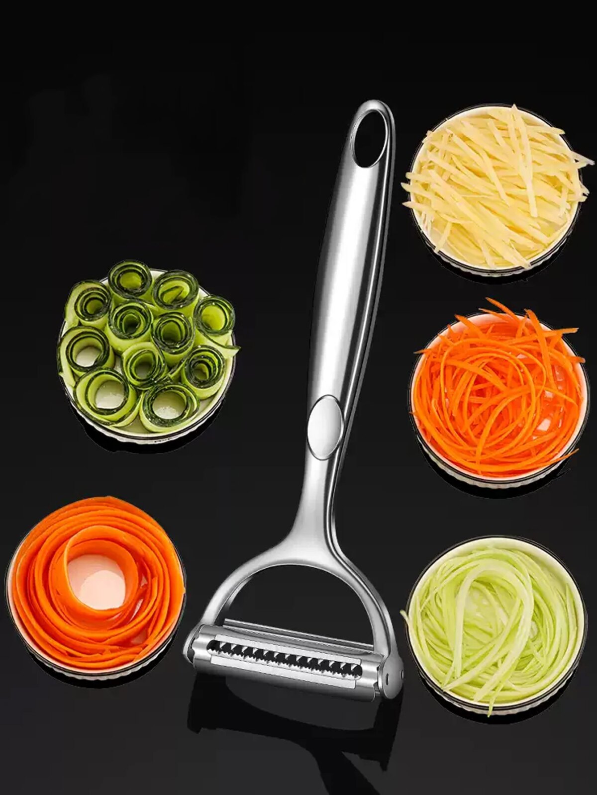 Kitchen Vegetable Peeler Stainless Steel Melon Planer Double-Head Peeler Household Multiple-Function Fruit And Vegetable Peeler - Image 5