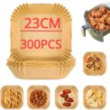 23CM Air Fryer Disposable Baking Paper Liner Non-Stick Mat Steamer Square Round Parchment for Microwave Oven Kitchen Cookers