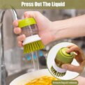 Soap Dispenser Dish Brush Palm Brush Scrub Brush with Storage Bracket and Drainage Base Household Kitchen Pot Scrubbing Brush - Image 5