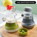 Soap Dispenser Dish Brush Palm Brush Scrub Brush with Storage Bracket and Drainage Base Household Kitchen Pot Scrubbing Brush - Image 3