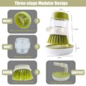 Soap Dispenser Dish Brush Palm Brush Scrub Brush with Storage Bracket and Drainage Base Household Kitchen Pot Scrubbing Brush - Image 2