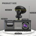 Car Dash Cam With IR Night Vision Loop Recording 3 Channel Cameras DVR Recorder 1080P Video Dashcam Inside Vehicle Camera DVRs - Image 2