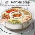 Six-Grid Food Storage Box With Handles Divided kitchen Container Compartments Stackable Snack Tray Removable and washable - Image 2