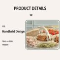 Six-Grid Food Storage Box With Handles Divided kitchen Container Compartments Stackable Snack Tray Removable and washable - Image 3