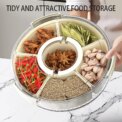Six-Grid Food Storage Box With Handles Divided kitchen Container Compartments Stackable Snack Tray Removable and washable