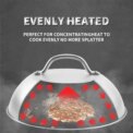 Stainless Steel Oven Squeegee Cover Arched Round 6/9inch Cheese Melting Dome Barbecue Tools with Handle Steak Pot Lids Cover - Image 5