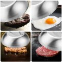 Stainless Steel Oven Squeegee Cover Arched Round 6/9inch Cheese Melting Dome Barbecue Tools with Handle Steak Pot Lids Cover - Image 3
