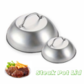 Stainless Steel Oven Squeegee Cover Arched Round 6/9inch Cheese Melting Dome Barbecue Tools with Handle Steak Pot Lids Cover