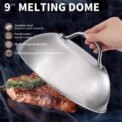 Stainless Steel Oven Squeegee Cover Arched Round 6/9inch Cheese Melting Dome Barbecue Tools with Handle Steak Pot Lids Cover - Image 2