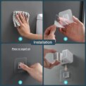 MENGNI Wall Mounted Mop Broom Holder Adhesive Multi-Purpose Hooks Broom Hanger Kitchen Bathroom Accessories Sets - Image 5