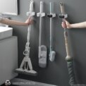 MENGNI Wall Mounted Mop Broom Holder Adhesive Multi-Purpose Hooks Broom Hanger Kitchen Bathroom Accessories Sets - Image 2