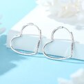 Original Silver Plated Earrings For Women Hoop Love Heart Star Sun Pave CZ Dangle Earings Rose Gold Wedding Gift Luxury Jewelry - Image 2