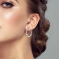 Original 925 Sterling Silver Hoop Earrings Luxury Square Circle Heart Hoop Earrings For Women Girl Party Wedding Jewelry Gifts - Image 4