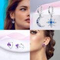 Hot Classic Original 925 Sterling Silver Earrings Colorful Circle Hoop Earrings For Women Party Wedding Engagement Jewelry Gift - Image 3