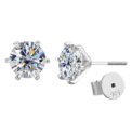 URMYLADY 1ct Moissanite Earrings for Women Wedding Fine Jewelry with GRA s925 Sterling Sliver Plated 18k White Gold Stud Earring - Image 3