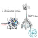 URMYLADY 1ct Moissanite Earrings for Women Wedding Fine Jewelry with GRA s925 Sterling Sliver Plated 18k White Gold Stud Earring - Image 2