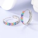 925 Sterling Silver Hoop Earrings Large Round Simple Zirconia Drop Earrings for Women Girl Party Birthday Wedding Jewelry Gifts - Image 5