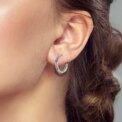 925 Sterling Silver Hoop Earrings Large Round Simple Zirconia Drop Earrings for Women Girl Party Birthday Wedding Jewelry Gifts - Image 6