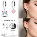 Luminous Shell Women Earrings Original 925 Sterling Silver Pave CZ Star Moon Hoop Earrings Engagement Wedding Jewelry - Image 3