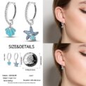 Luminous Shell Women Earrings Original 925 Sterling Silver Pave CZ Star Moon Hoop Earrings Engagement Wedding Jewelry - Image 4