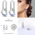 Luminous Shell Women Earrings Original 925 Sterling Silver Pave CZ Star Moon Hoop Earrings Engagement Wedding Jewelry - Image 5