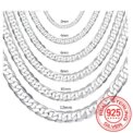 Men's 925 Sterling Silver Necklace 2/4/6/8/10/12MM 40-75cm Face Chain Necklace Lobster Clasp Men Women Engagement Jewelry Gifts - Image 6
