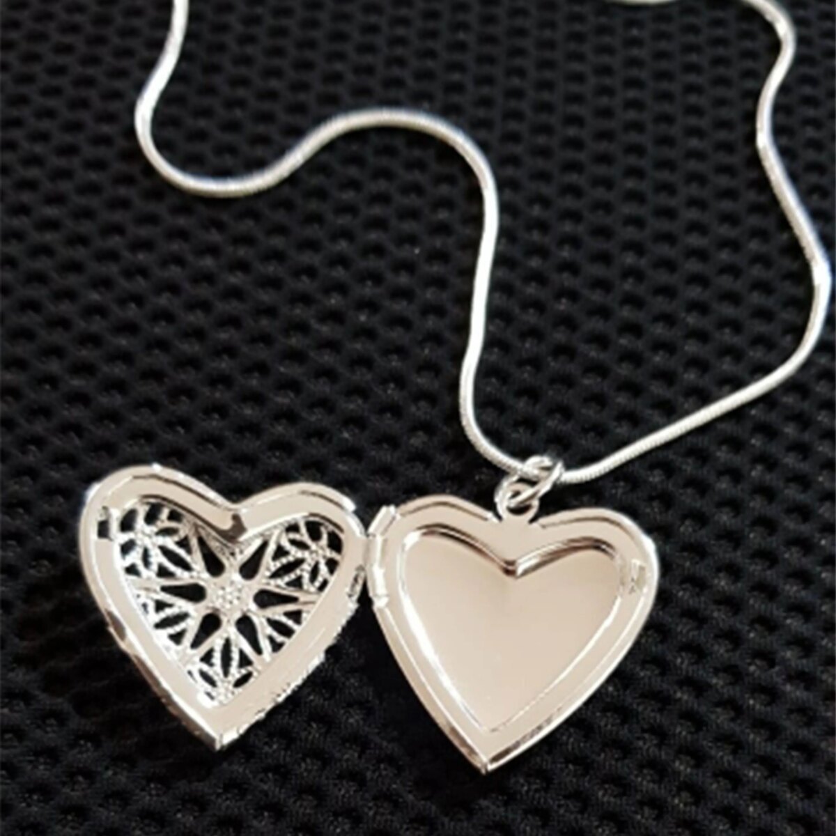 DOTEFFIL 925 Sterling Silver Photo Frame Pendant Necklace 18/20/22/24 Inch Snake Chain For Woman Charm Wedding Fashion Jewelry - Image 4